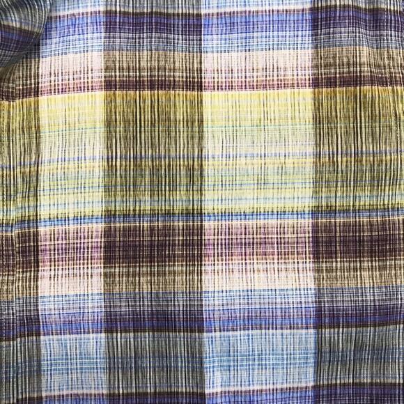 Robert Graham Long Sleeve Button Shirt Plaid Mens Medium Checkered Blue Green - Picture 6 of 6